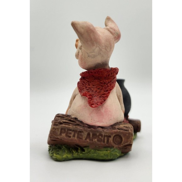 Pig with Cauldron Calabar Creations Pig Hollow Pete Apsit figurine 1994 Vintage - Picture 3 of 8